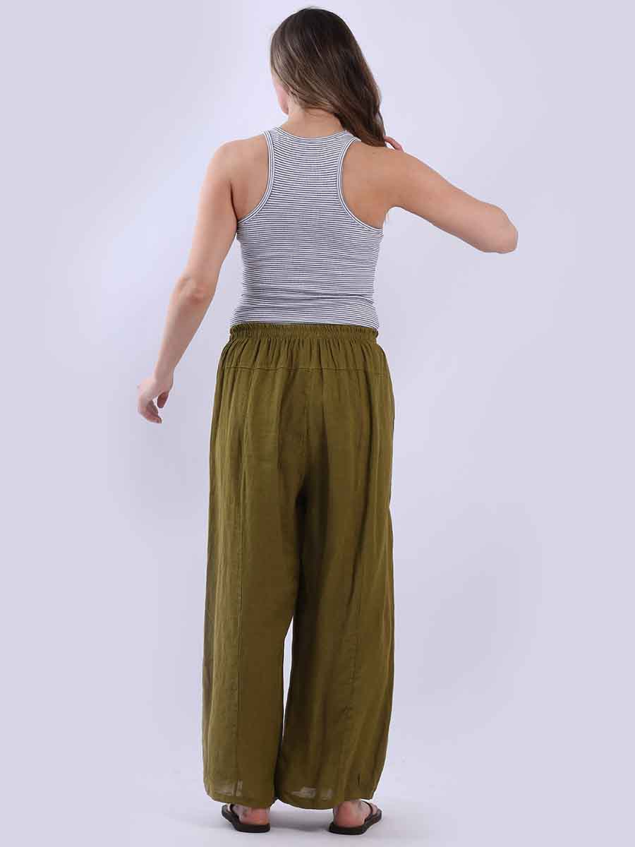 Women Plain Linen Universal Fit Pant