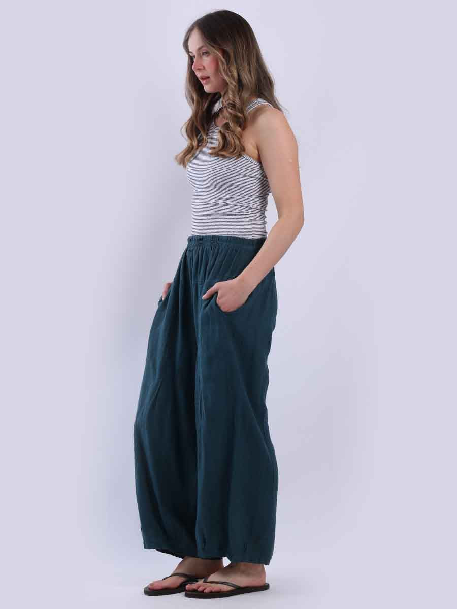 Women Plain Linen Universal Fit Pant