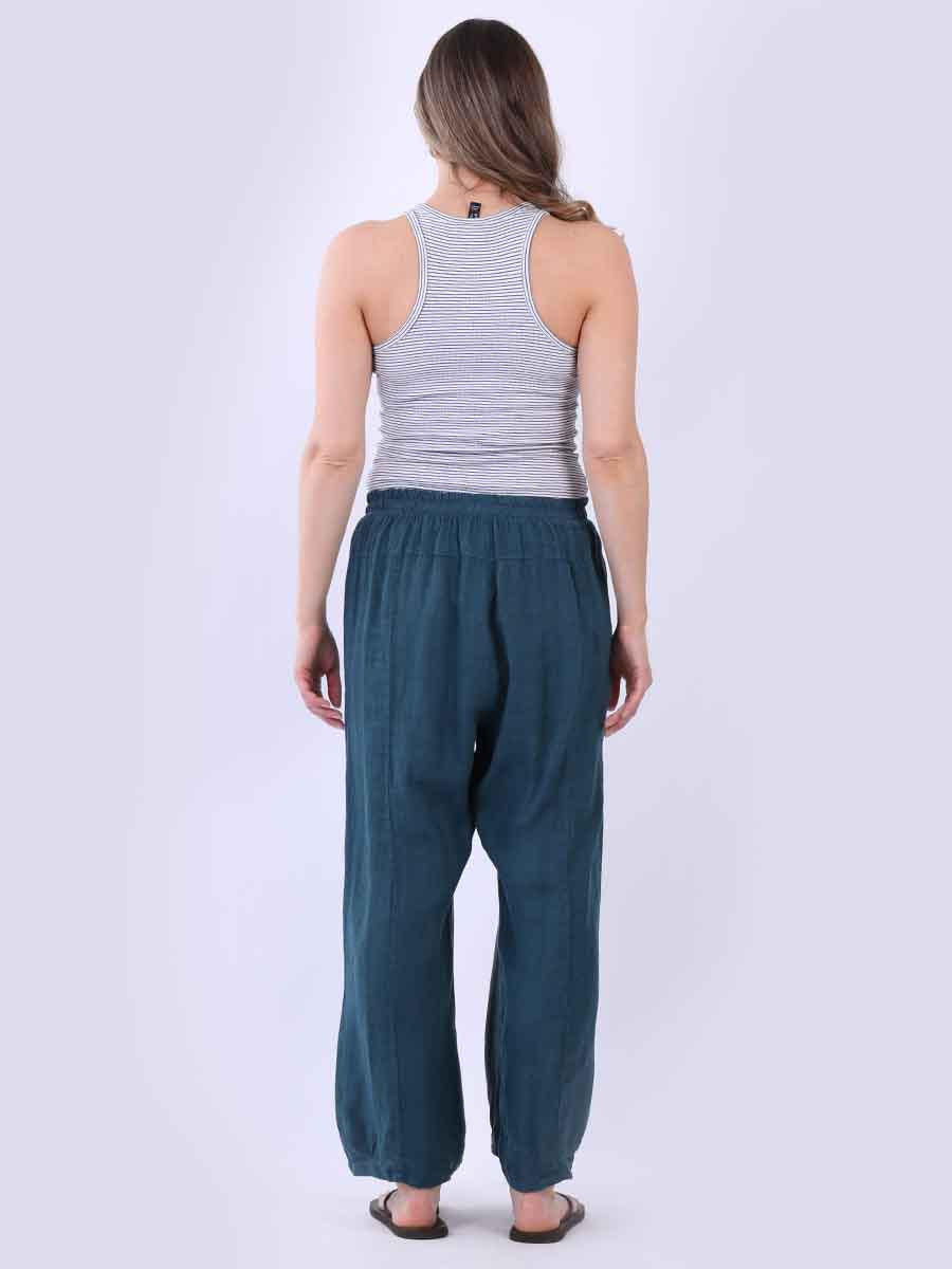 Women Plain Linen Universal Fit Pant