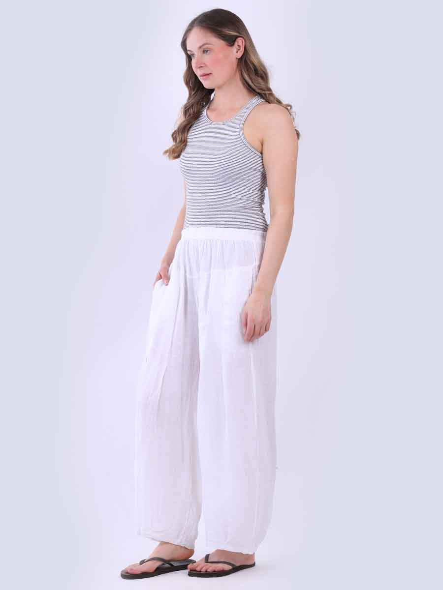 Women Plain Linen Universal Fit Pant