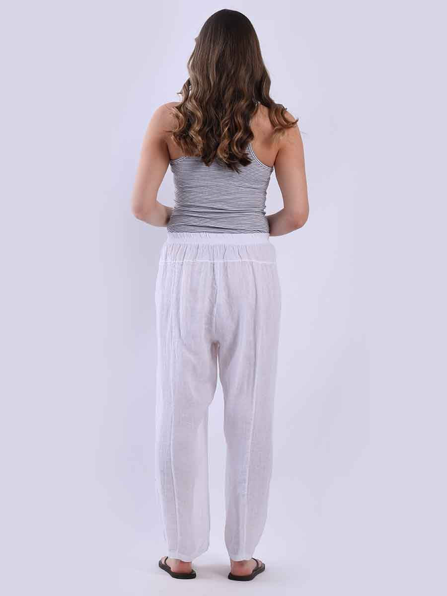 Women Plain Linen Universal Fit Pant