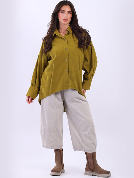 Button Down Corduroy Shirt Olive