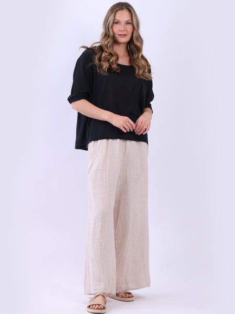 Plain Cotton Crop Top Black