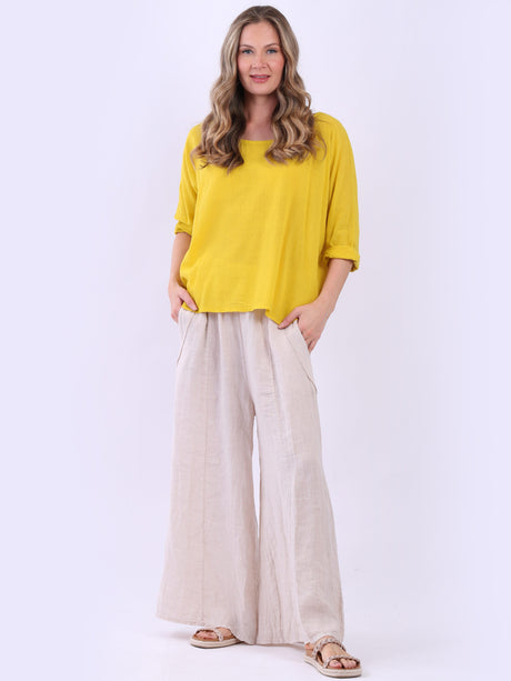 Plain Cotton Crop Top Mustard