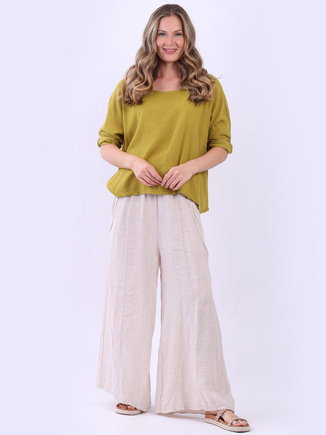 Plain Cotton Crop Top Olive