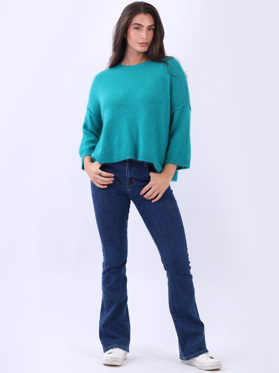 Crop Knitted Cardigan Aqua