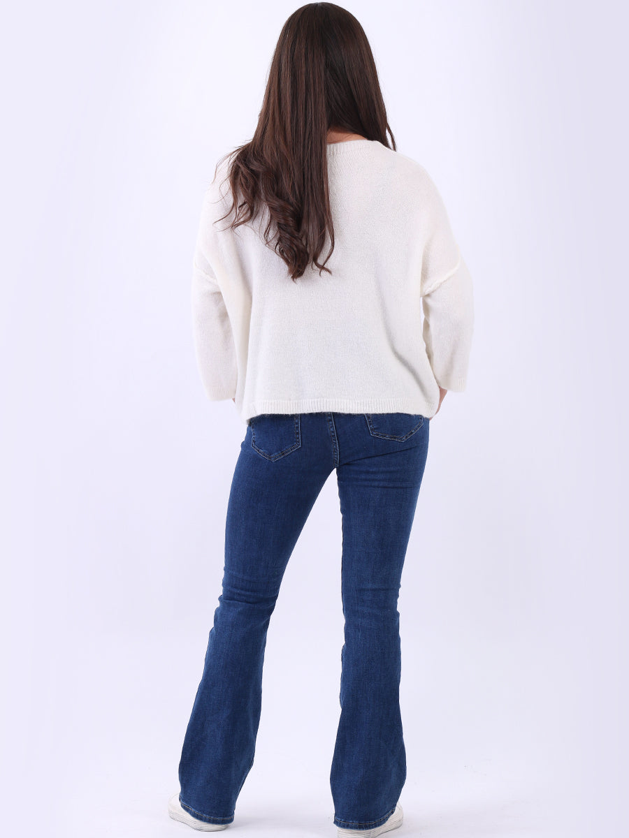 Solid Knitted Baggy Crop Sweater