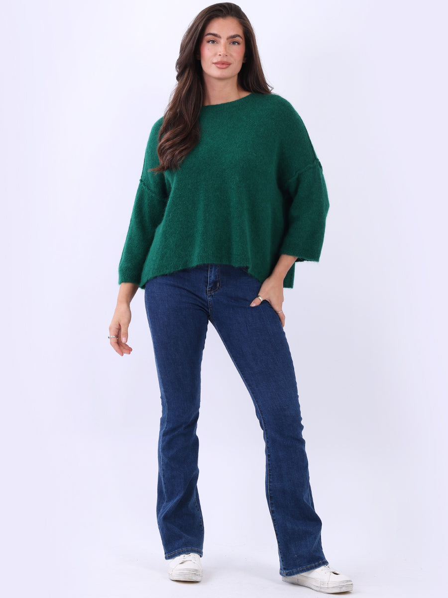 Crop Knitted Cardigan Bottle Green