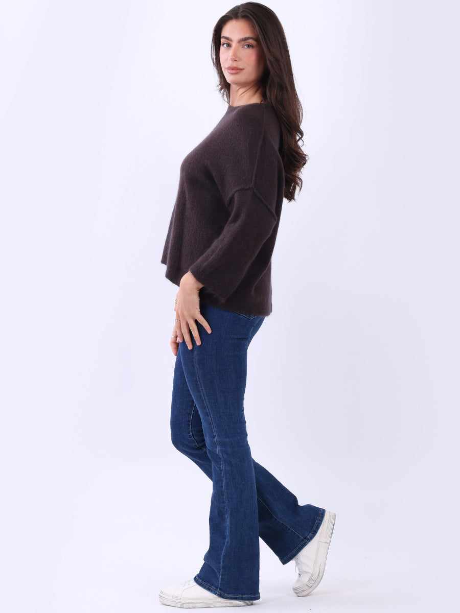 Solid Knitted Baggy Crop Sweater