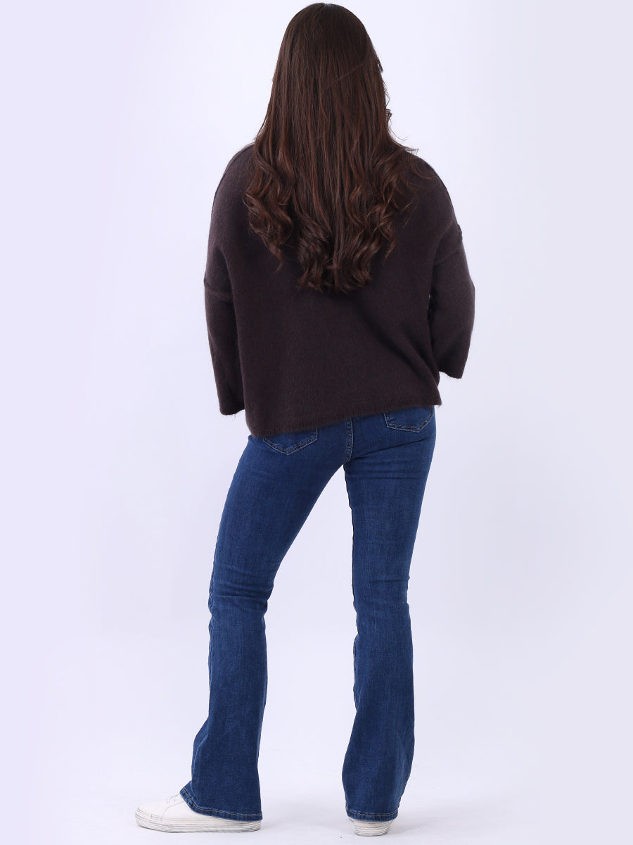 Solid Knitted Baggy Crop Sweater