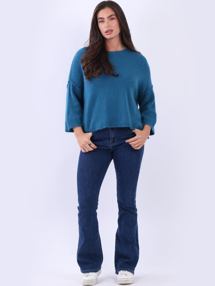 Crop Knitted Cardigan Teal