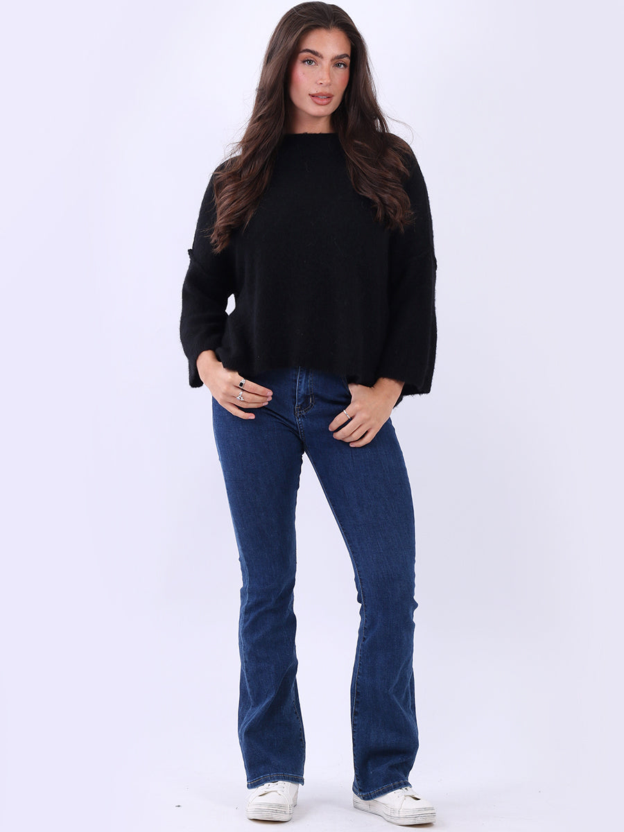 Crop Knitted Cardigan Black