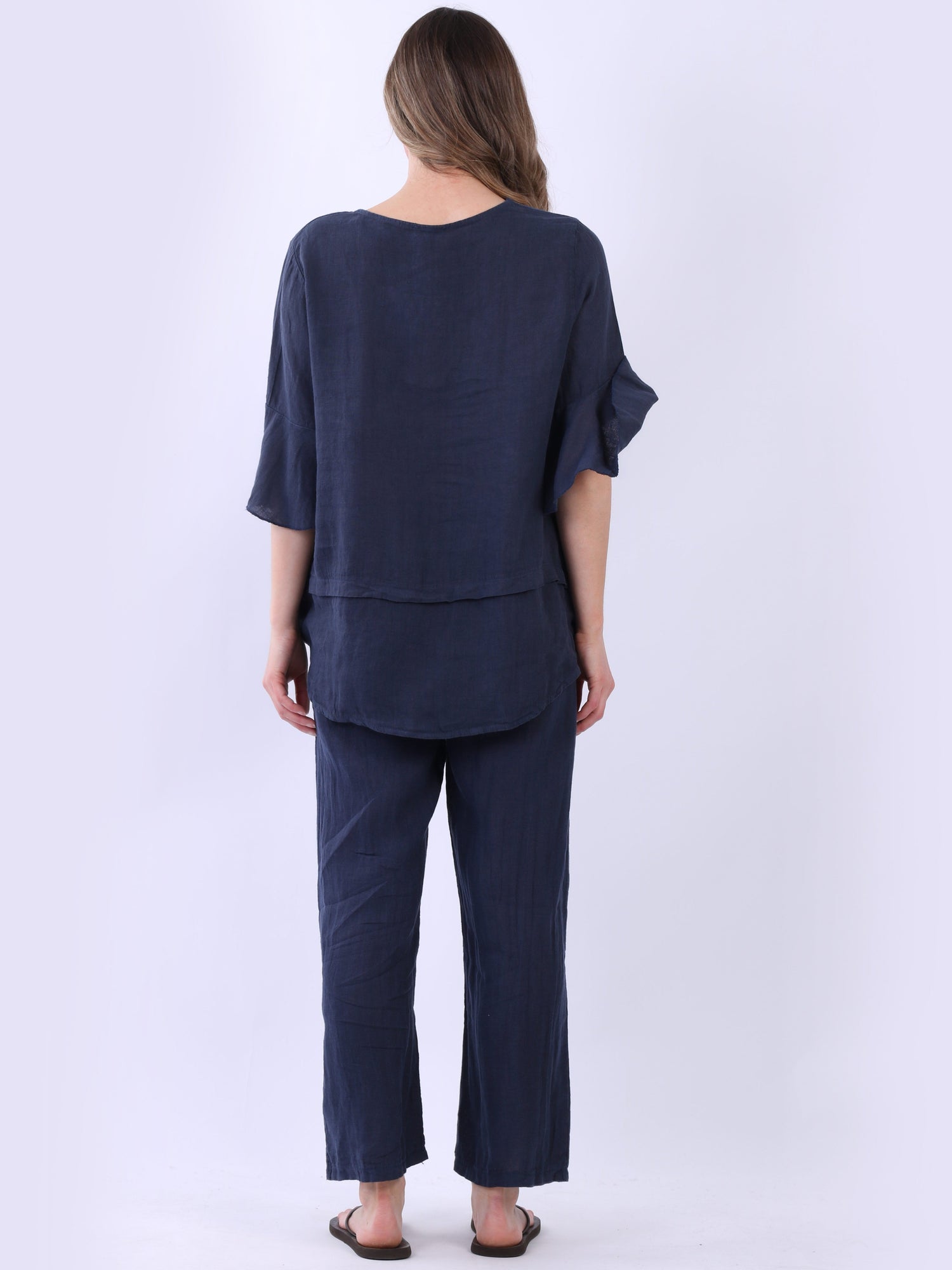 Bell Arms Solid Linen Baggy Top