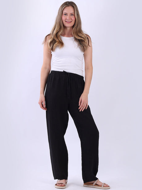 Plain Linen Pant Black