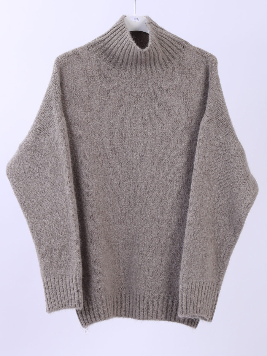 Solid Knitted Crop Jumper Mocha