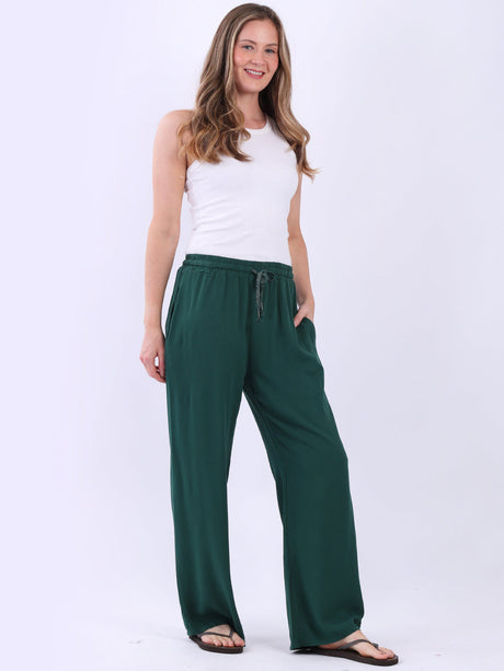 Solid Cotton Trouser Bottle Green