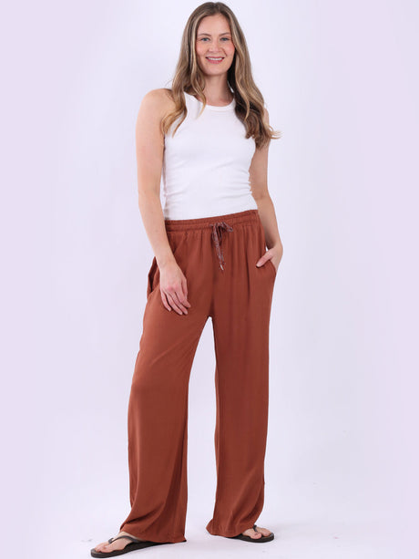 Solid Cotton Trouser Rust