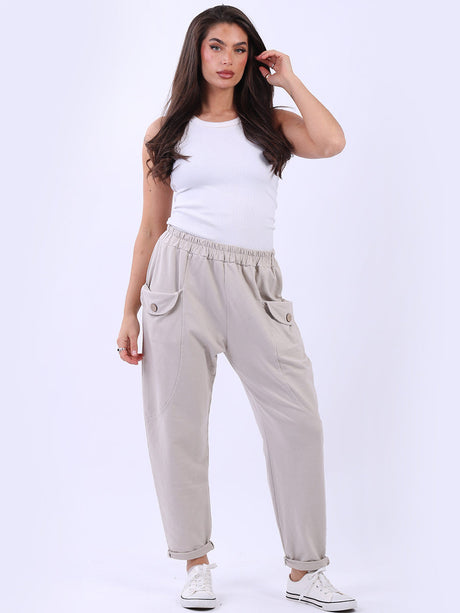 Cotton Sweat Joggers Beige