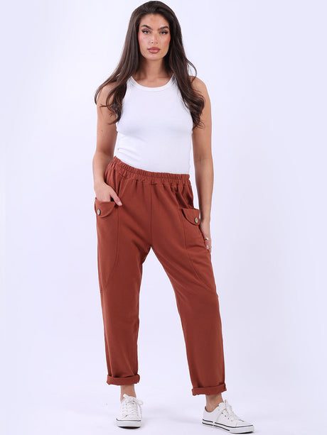 Cotton Sweat Joggers Rust