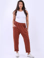 Cotton Sweat Joggers Rust