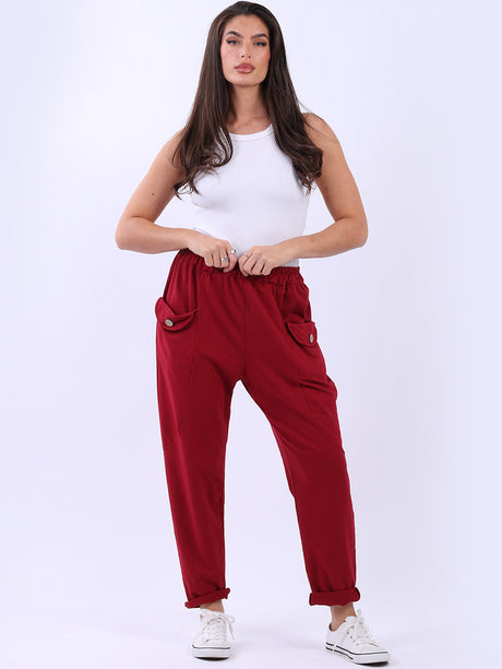 Cotton Sweat Joggers Wine