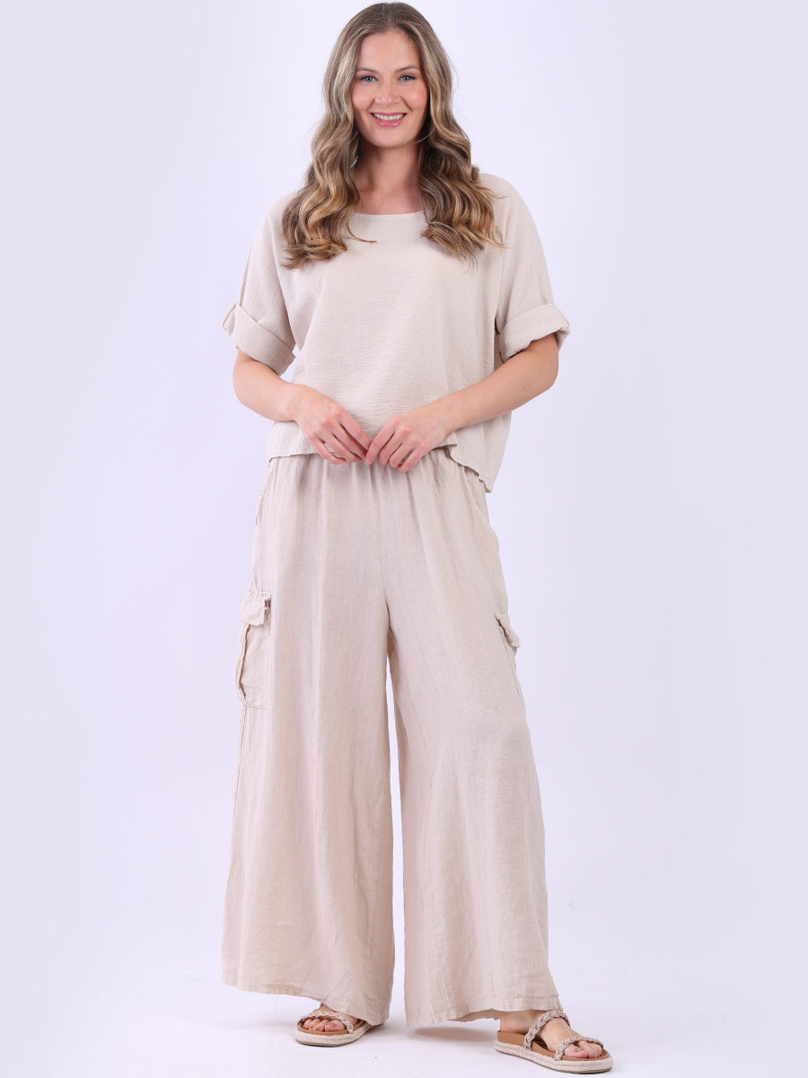 Vintage Wash Crop Top Beige