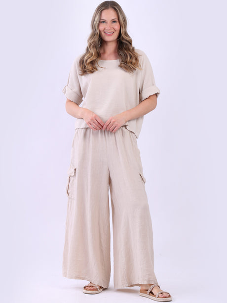 Vintage Wash Crop Top Beige