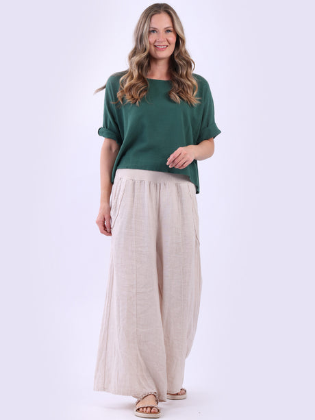 Vintage Wash Crop Top Bottle Green