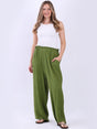 Wide Leg Plain Trouser Olive