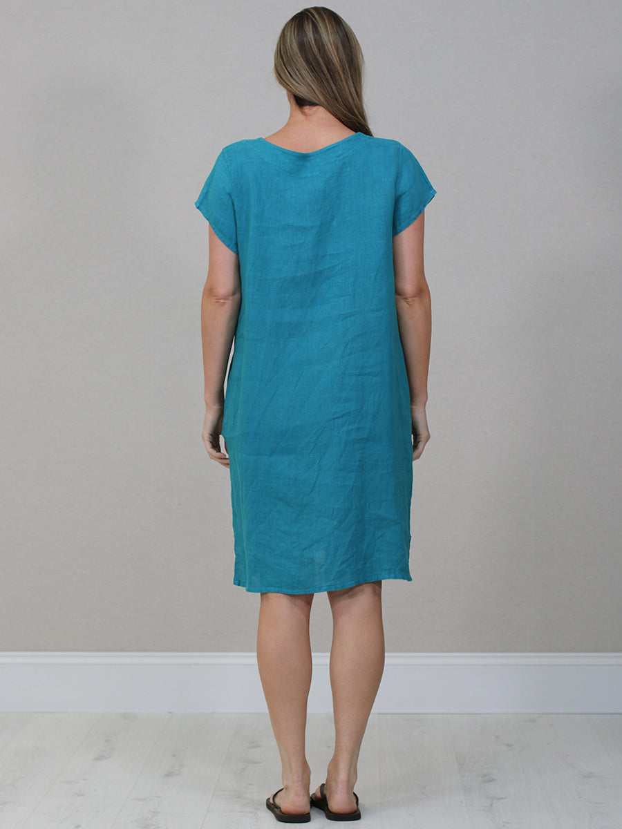 Italian Plain Linen Shift Dress