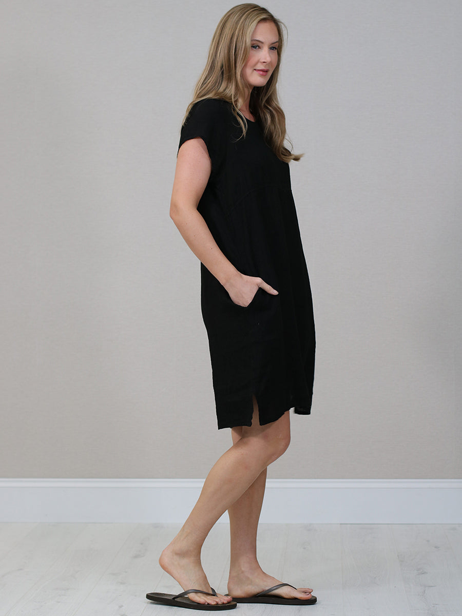 Italian Plain Linen Shift Dress