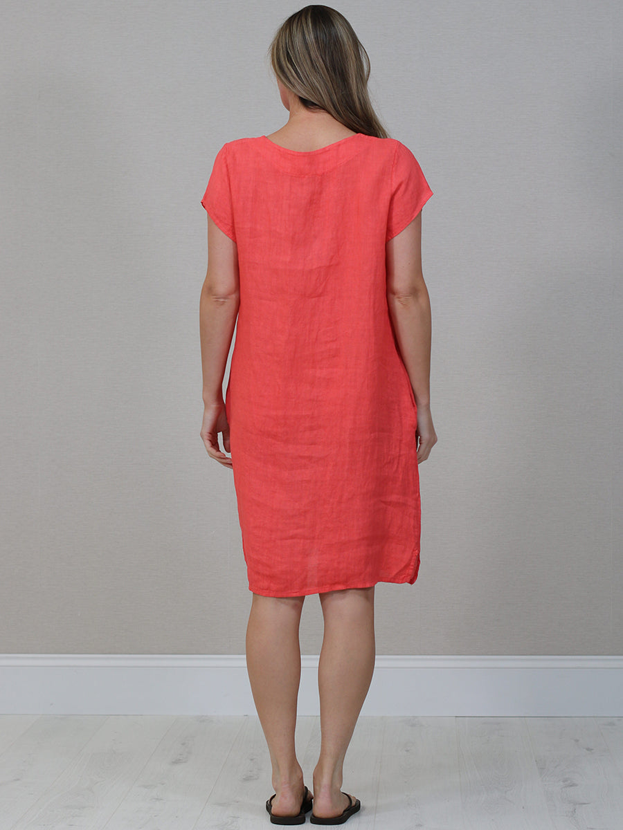 Italian Plain Linen Shift Dress