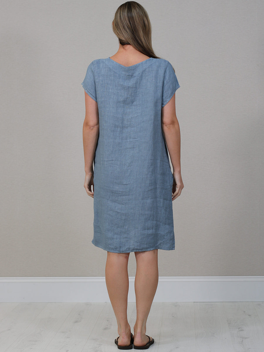 Italian Plain Linen Shift Dress