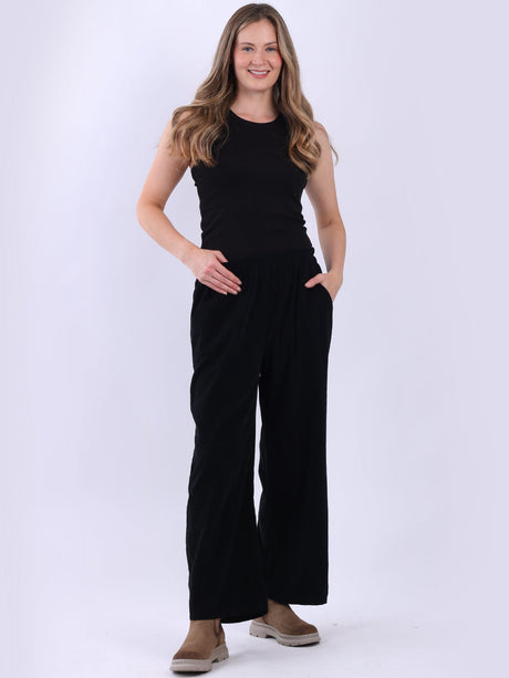 Cotton Corduroy Women Pant Black