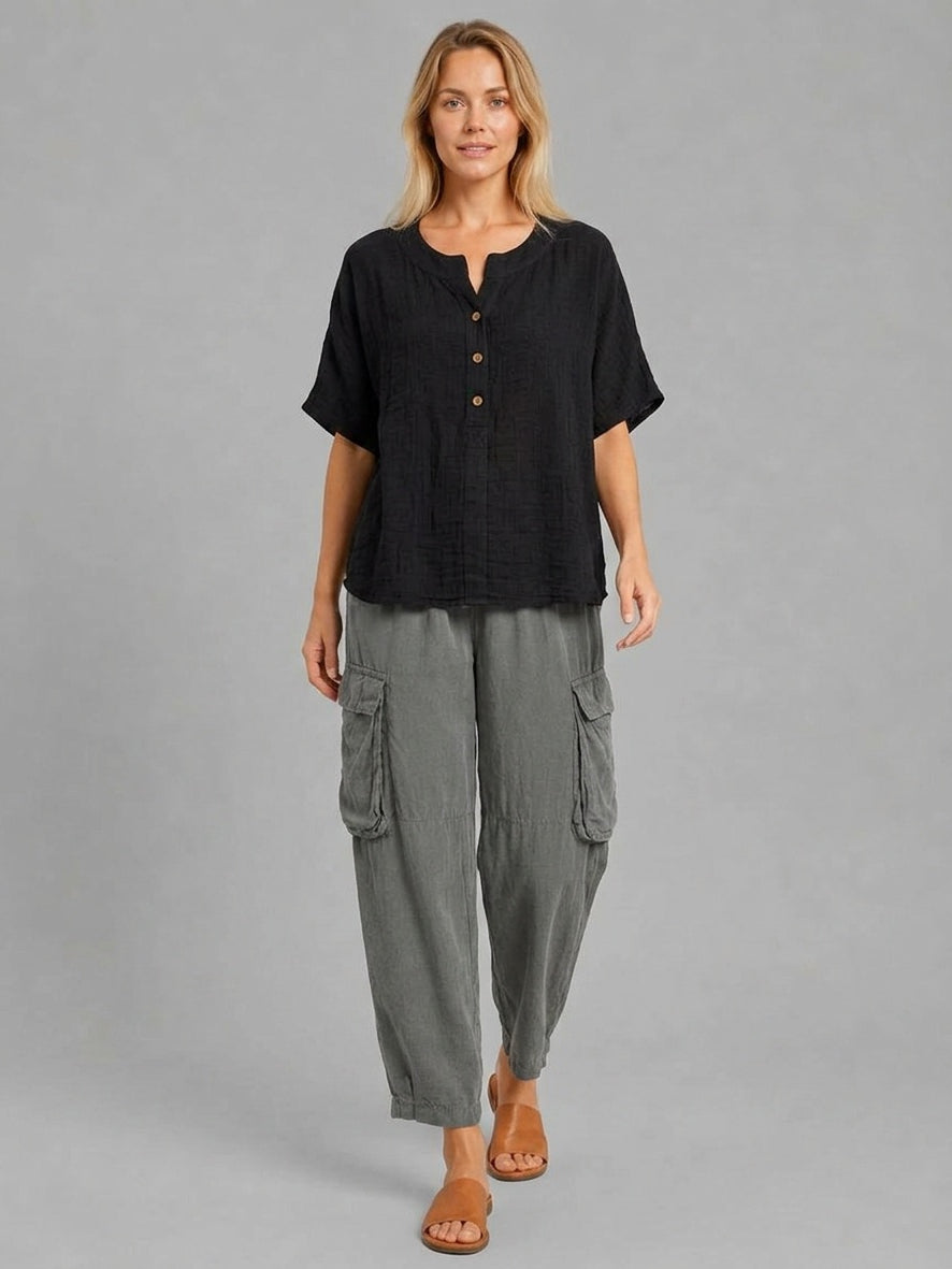 Plain Cotton Top Black