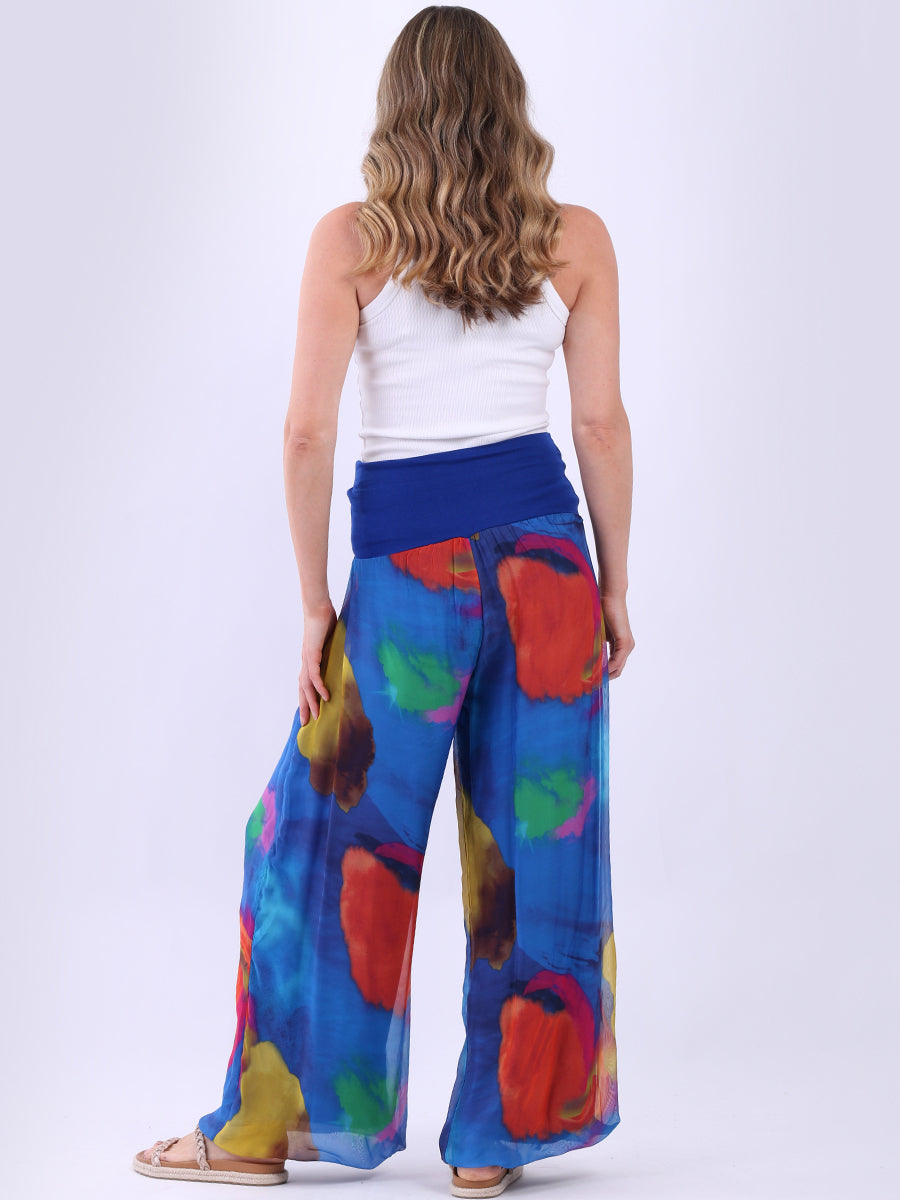 Tie And Dye Wide Leg Harem Silk Palazzo