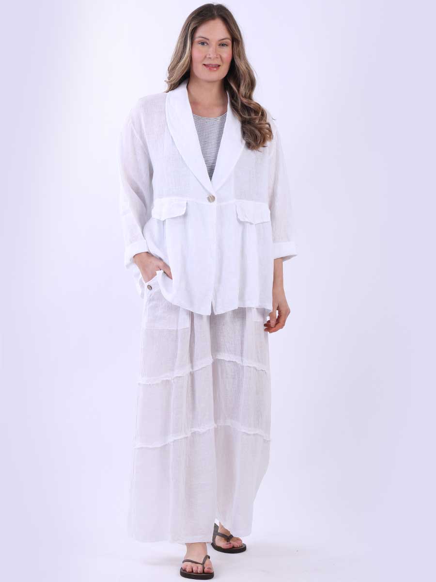 Women Linen Jacket White