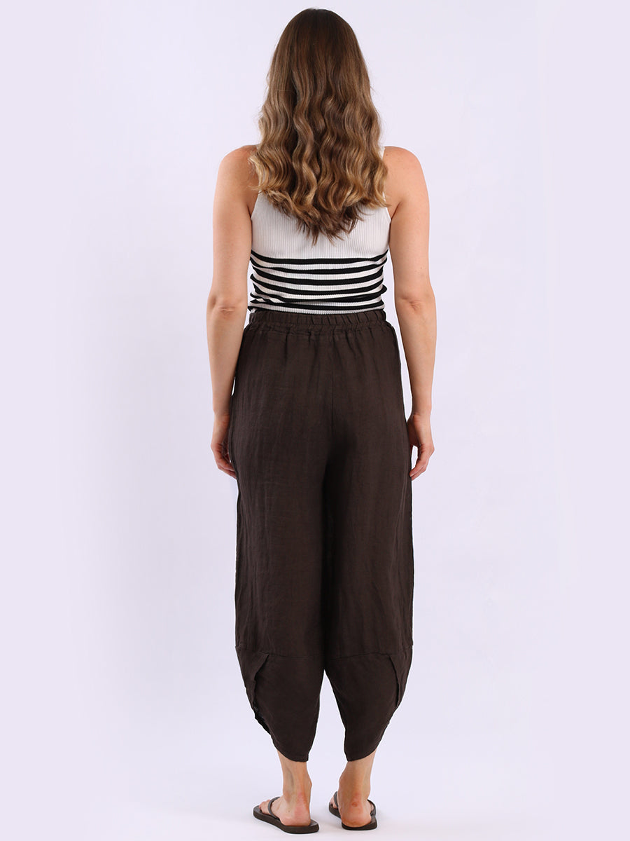 Ladies Relaxed Fit Tulip Hem Linen Trouser