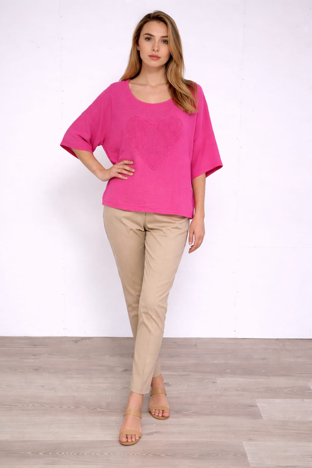 Cotton Crop Top Fuchsia