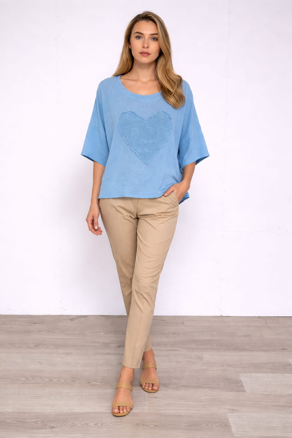 Cotton Crop Top Sky Blue