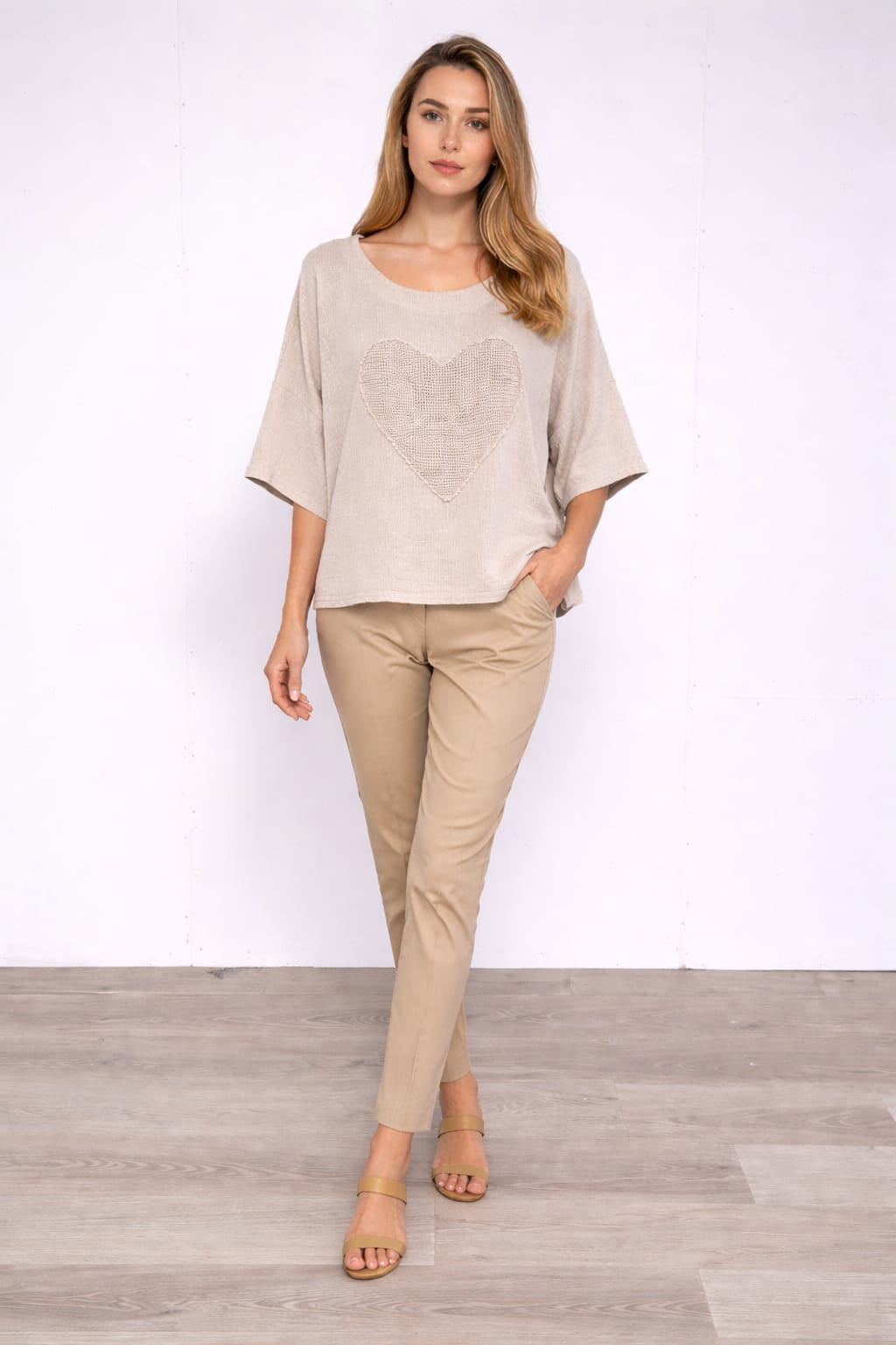 Cotton Crop Top Beige