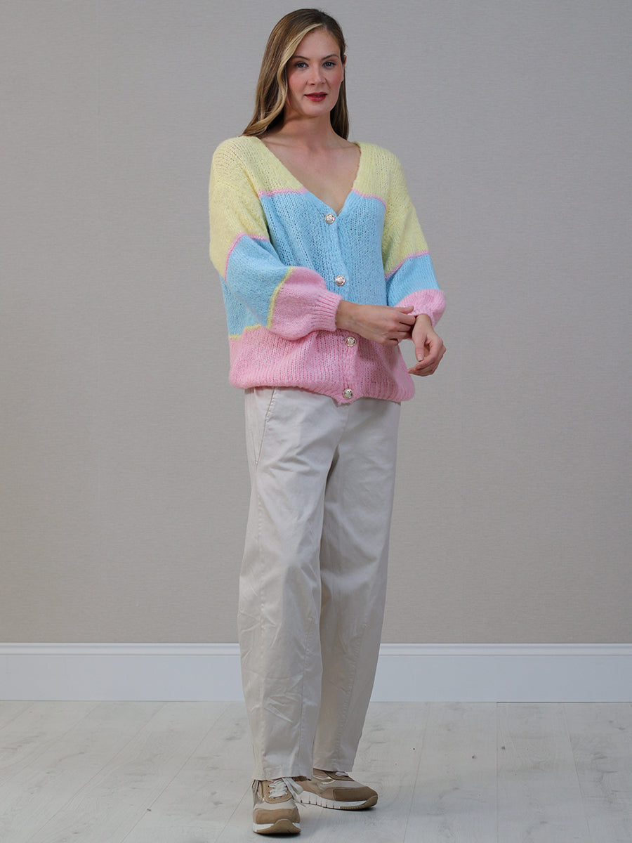 Button Down Knitted Cardigan Yellow