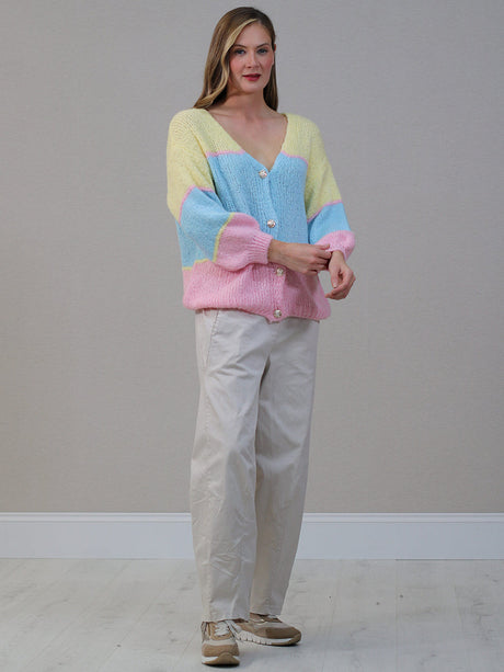 Button Down Knitted Cardigan Yellow