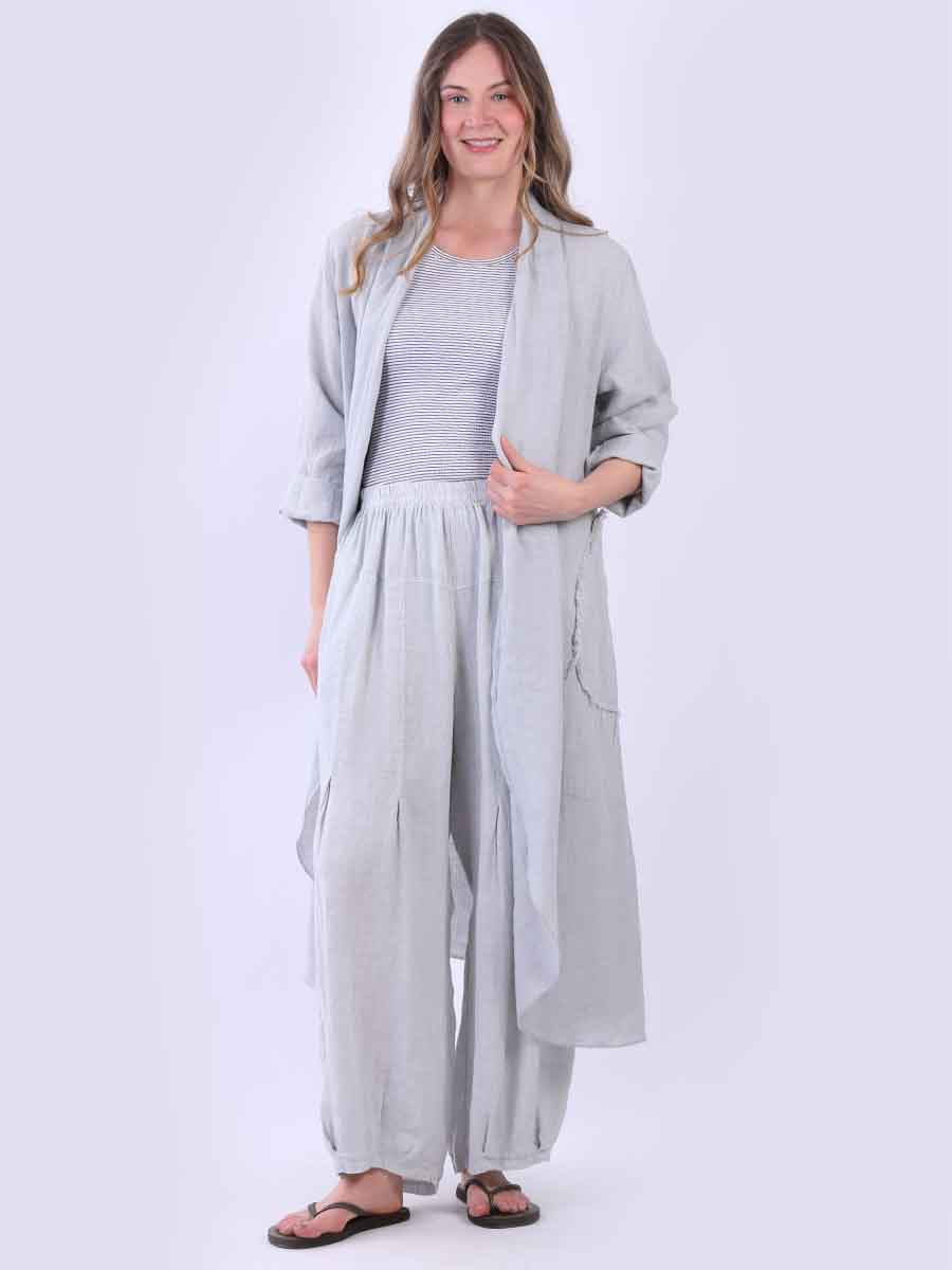 Sold Linen Cardigan Silver