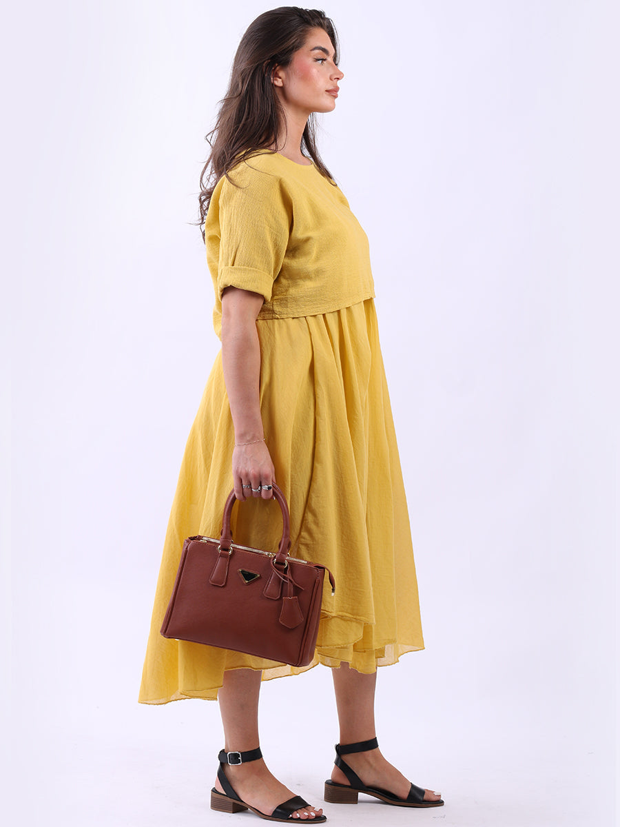 Ladies Plain Totebag Tan