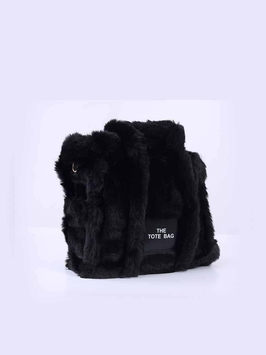 Teddy Fur Plush Tote Bag
