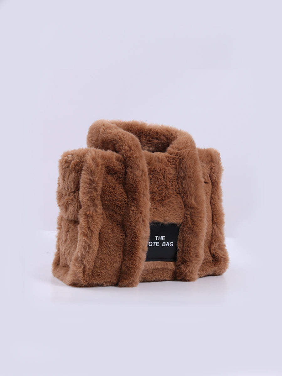 Teddy Fur Plush Tote Bag