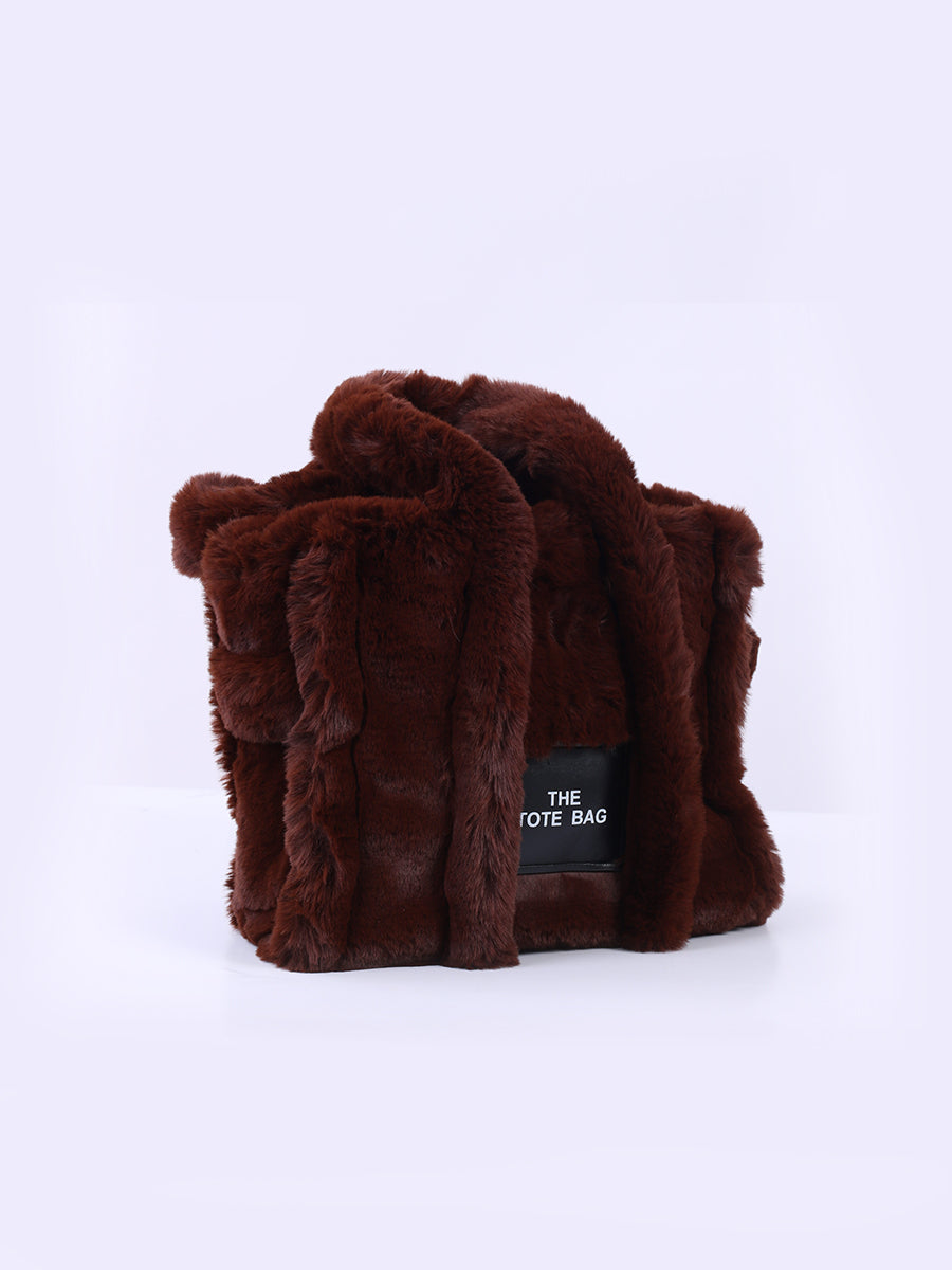 Teddy Fur Plush Tote Bag