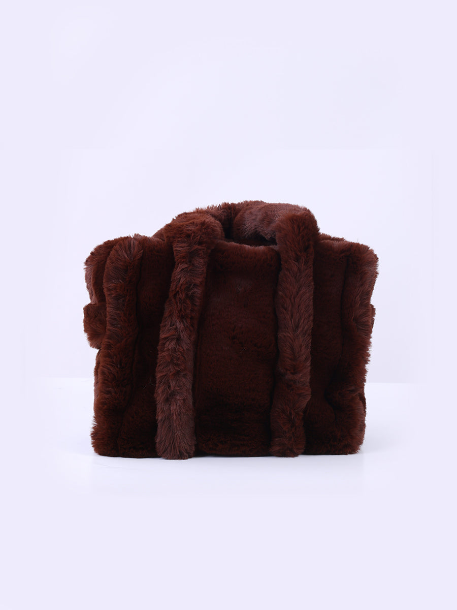 Teddy Fur Plush Tote Bag