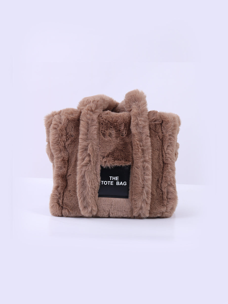 Teddy Fur Plush Tote Bag